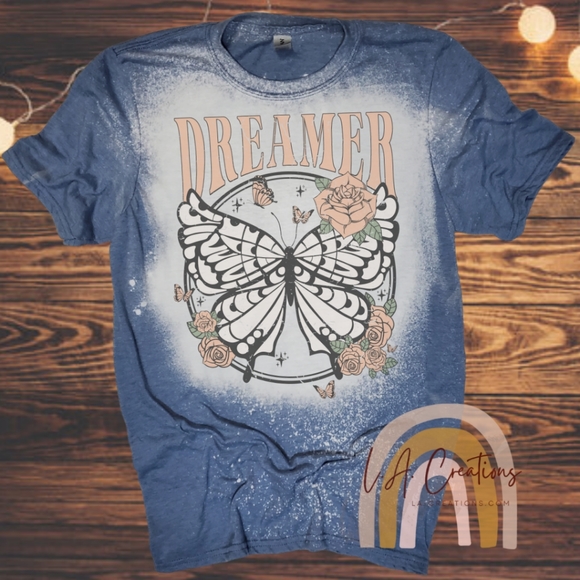 Dreamer Womens Cute -Bleached Tee - Picture 1 of 1